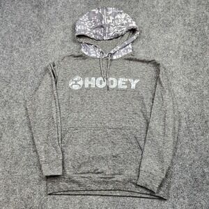Hooey‎ Hoodie Mens Small Gray Aztec Hood Logo Kangaroo Pocket Sweatshirt Western